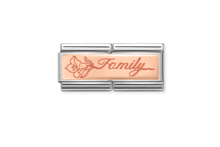 Rose Gold Family with Flower Double Link