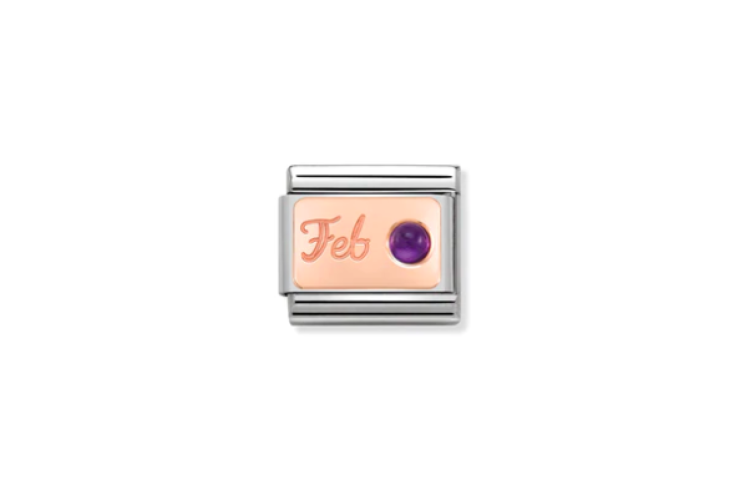 Rose Gold February Amethyst Link