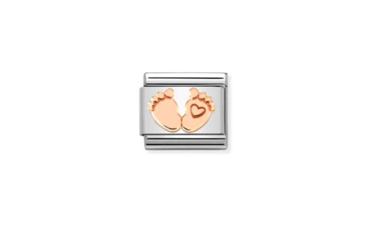 Rose Gold Feet with Heart Link