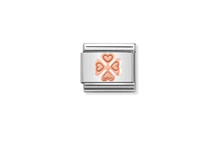Rose Gold Four Leaf Clover Link