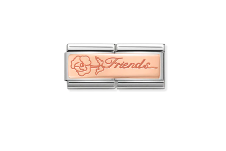 Rose Gold Friends with Flower Double Link