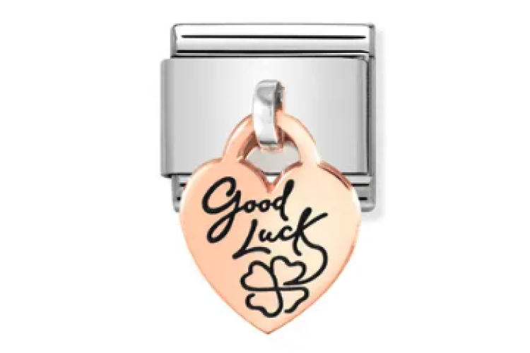 Rose Gold Good Luck Heart Pendant Link