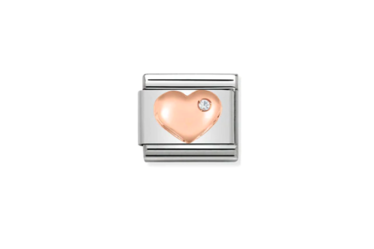 Rose Gold Heart with Stone Link
