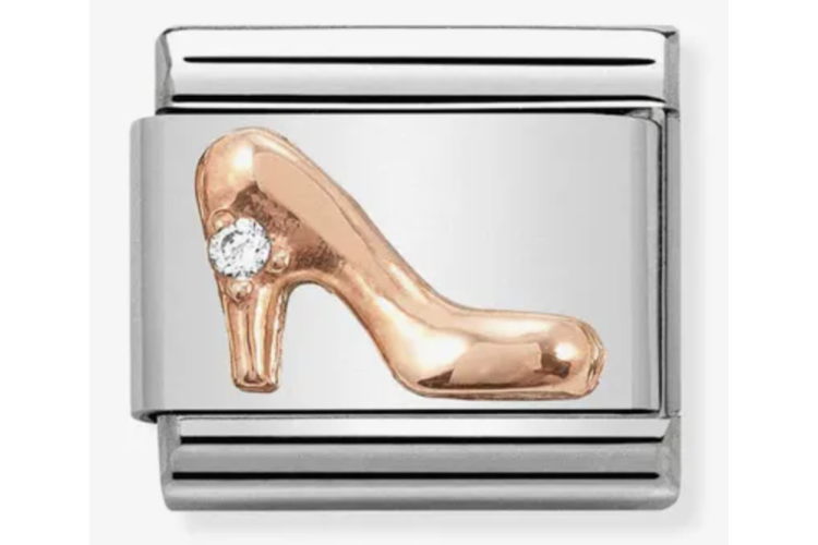 Rose Gold High heel with Stone Link