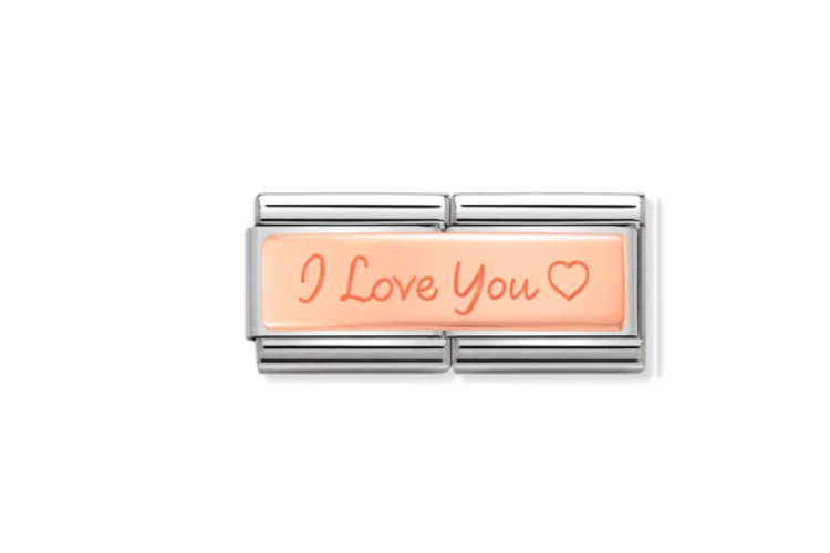 Rose Gold I Love You Double Link