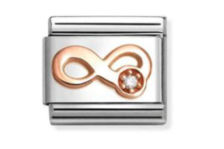Rose Gold Infinity with Stone Link