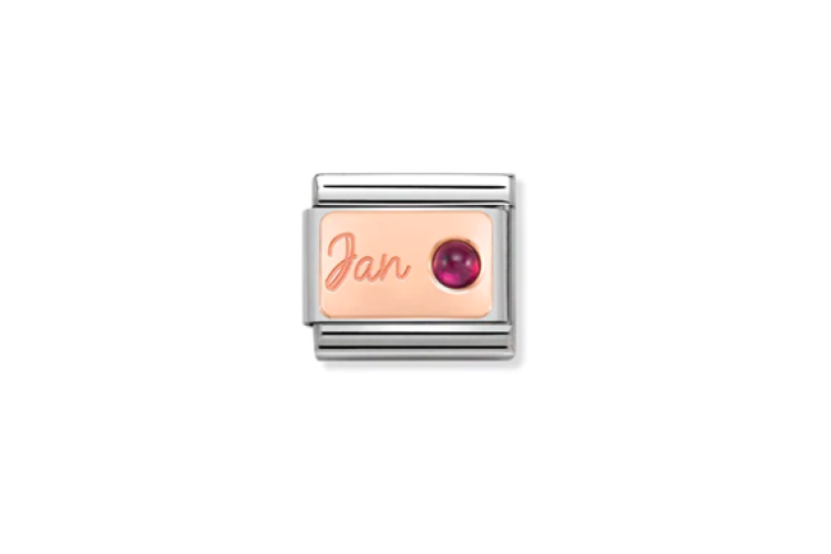Rose Gold January Garnet Link