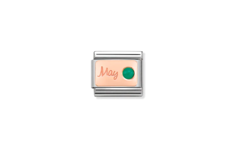Rose Gold May Emerald Link