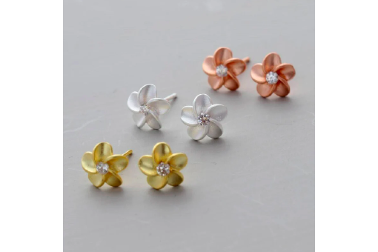 Rose Gold Mother's Day Flower Earrings
