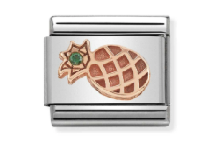 Rose Gold Pineapple with Stone Link