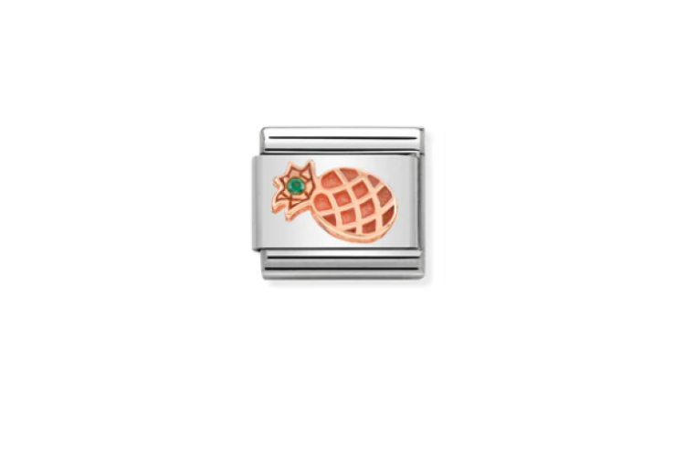 Rose Gold Pineapple with Stone Link