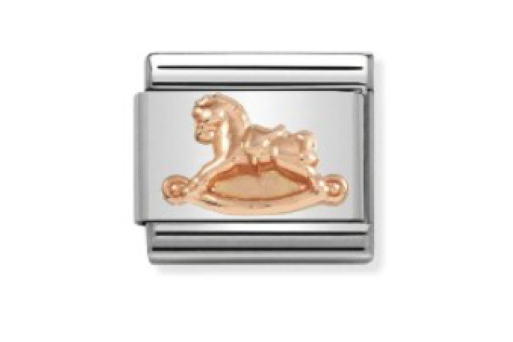 Rose Gold Rocking Horse Charm