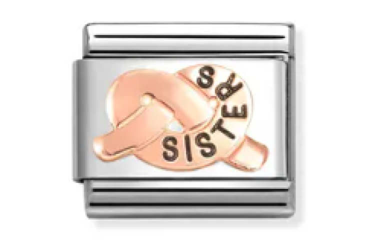 Rose Gold Sister Promise Knot Link