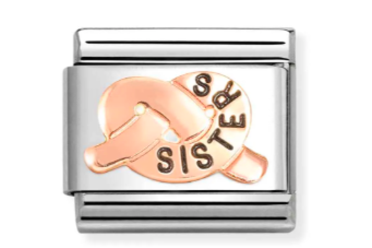Rose Gold Sisters Knot Link 
