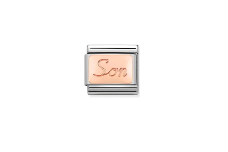 Rose Gold Son Engraved Link