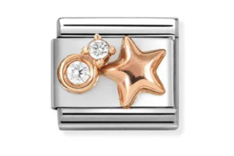 Rose Gold Star with Stone Cluster Link