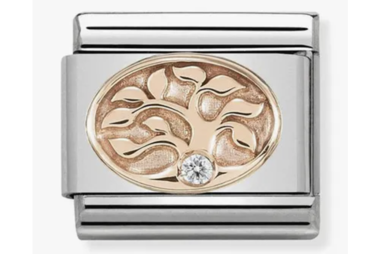 Rose Gold Tree of Life with Stone Link