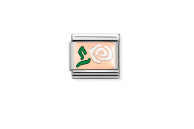 Rose Gold White Rose Link