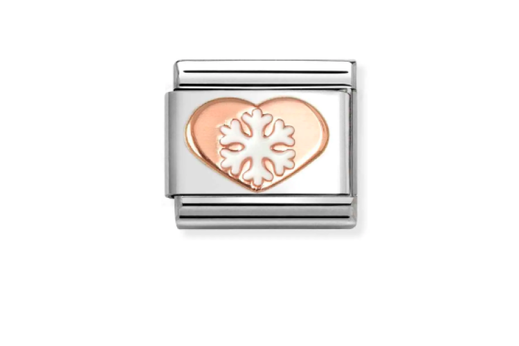 rose hold heart with snowflake
