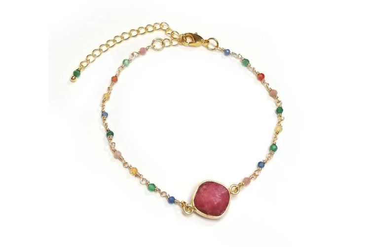 Ruby Beaded Bracelet