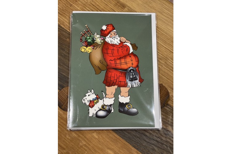 Scottish Santa Christmas Card
