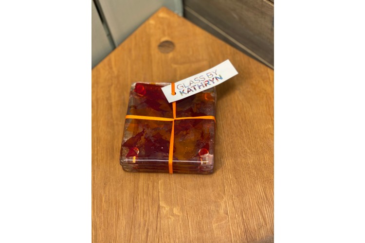 Orange Glass Coasters