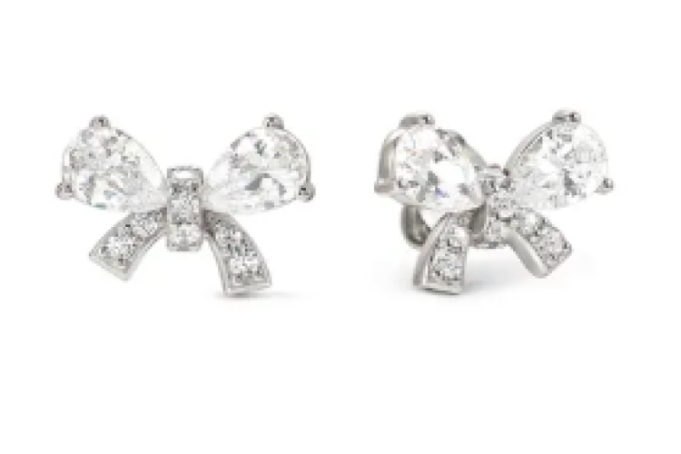Shine Me Up Bow Earrings Silver