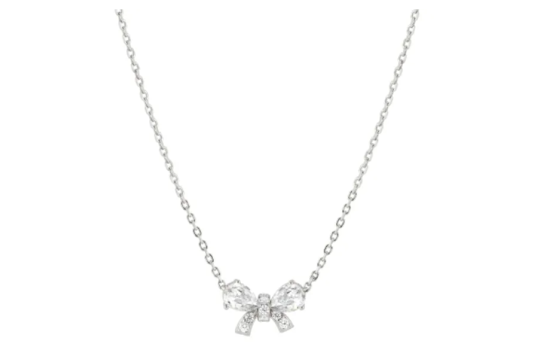 Shine Me Up Bow Necklace Silver