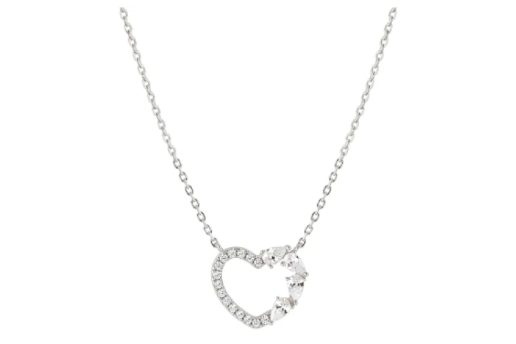 Shine Me Up Heart Necklace Silver