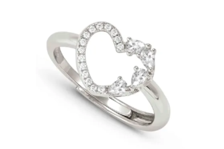 Shine Me Up Heart Ring Silver