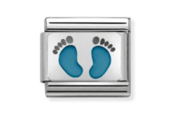 Silver and Blue Footprints Link
