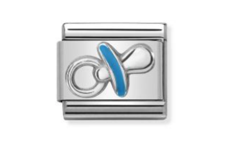 Silver and Blue Pacifier Link