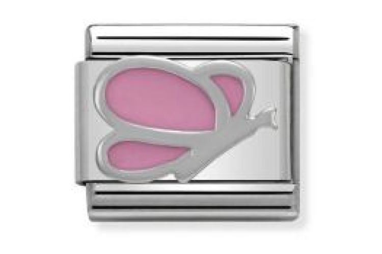 Silver and Pink Butterfly Link