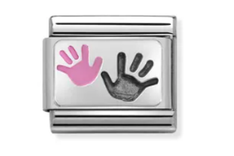 Silver and Pink Handprints Link