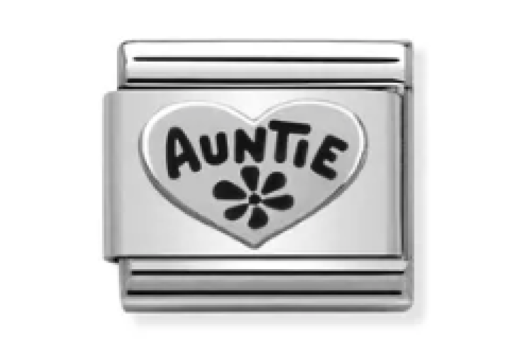 Silver Auntie Heart Link