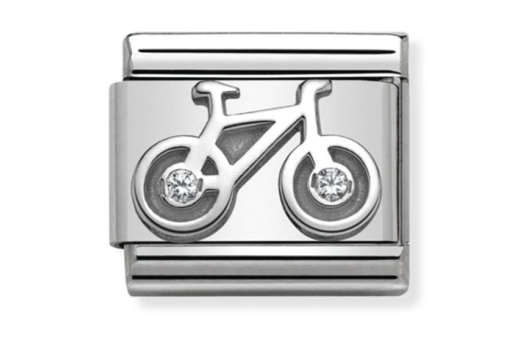 Silver Bike with Stones Link