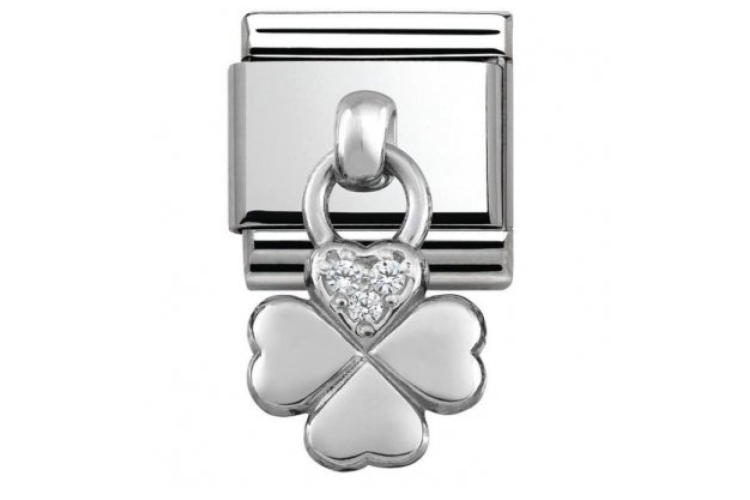 Silver Clover Pendant Link