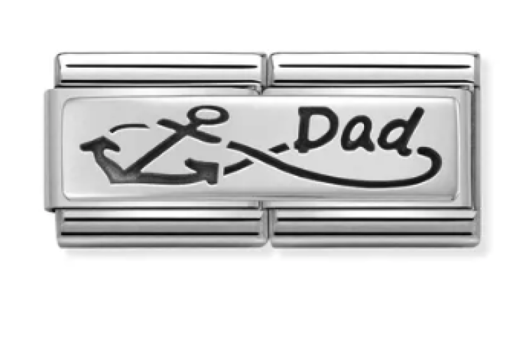 Silver Dad with Anchor and Infinity Double Link