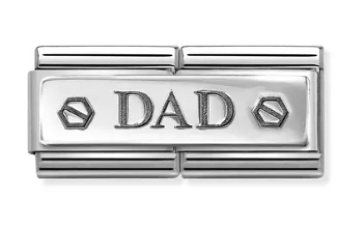 Silver Dad with Bolts Double Link