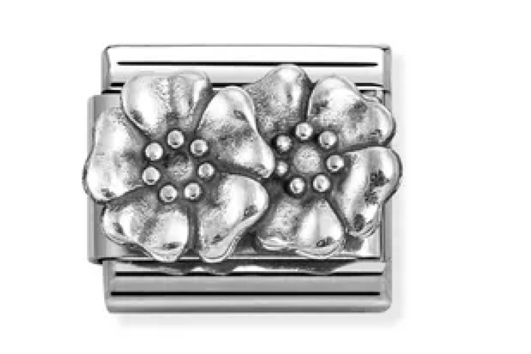 Silver Double Flower Link 