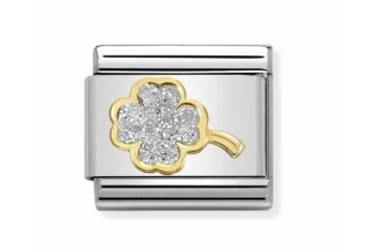 Silver four-leaf clover