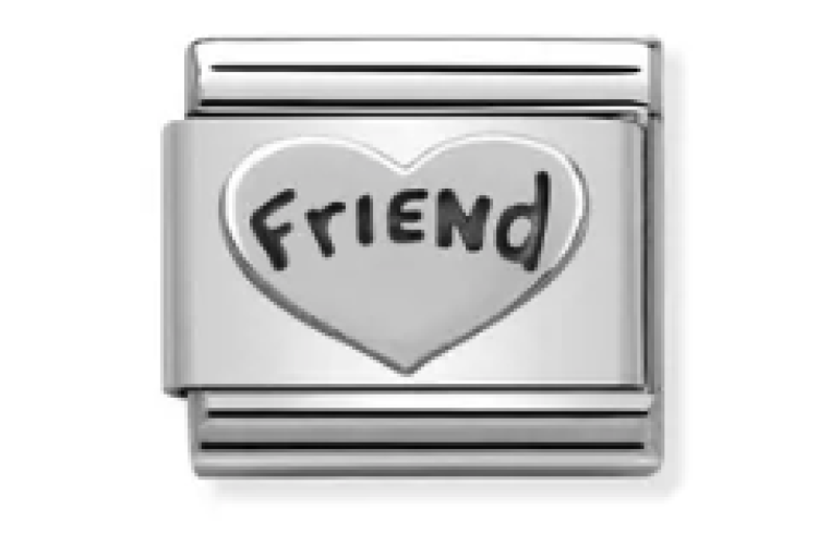Silver Friend Heart Link