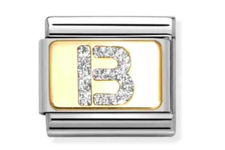 Silver Glitter B Link 