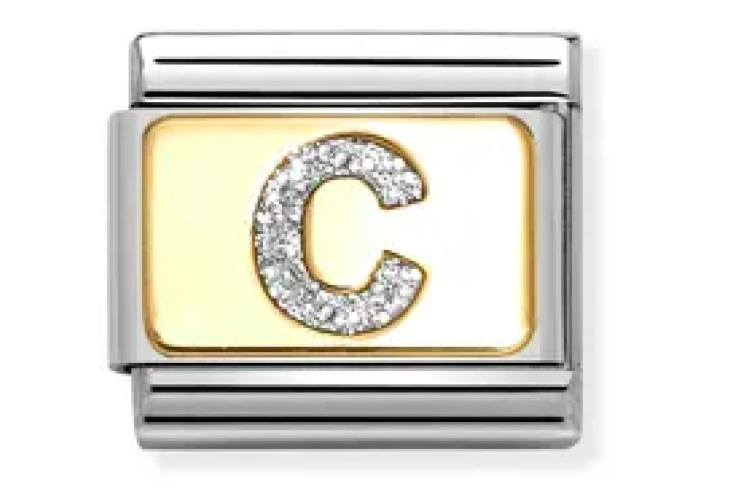 Silver Glitter C Link 