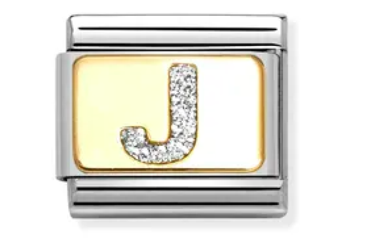 Silver Glitter J Link 