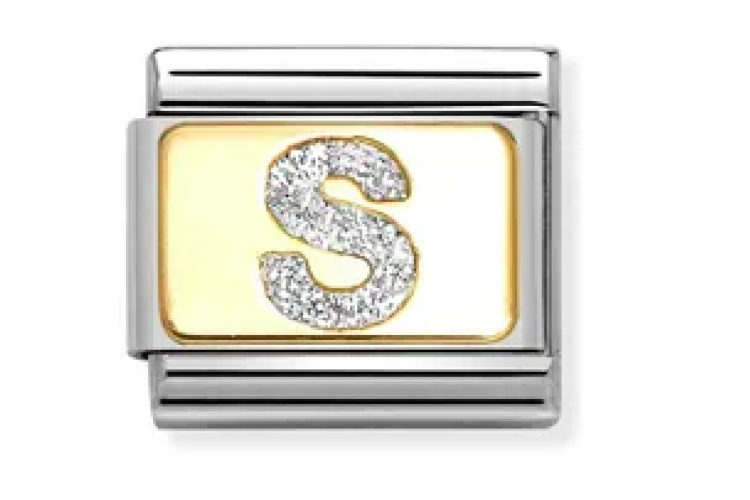 Silver Glitter S Link 