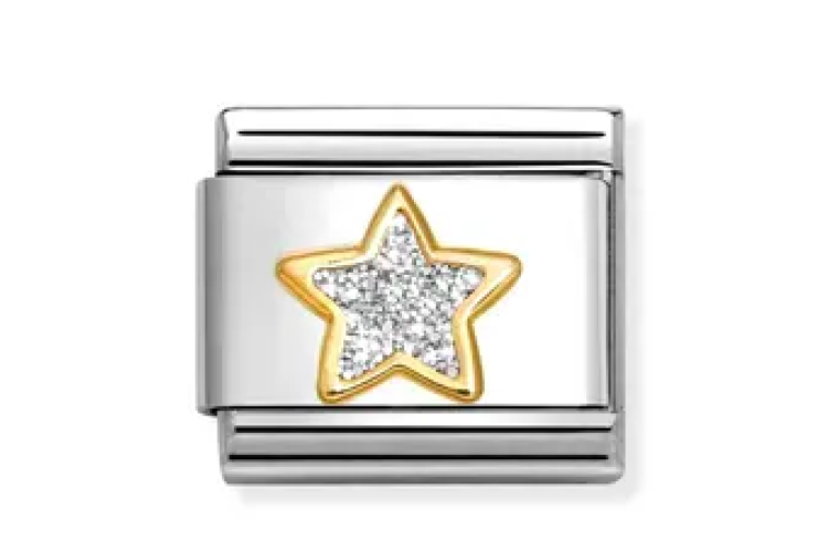 Silver Glitter star Link 