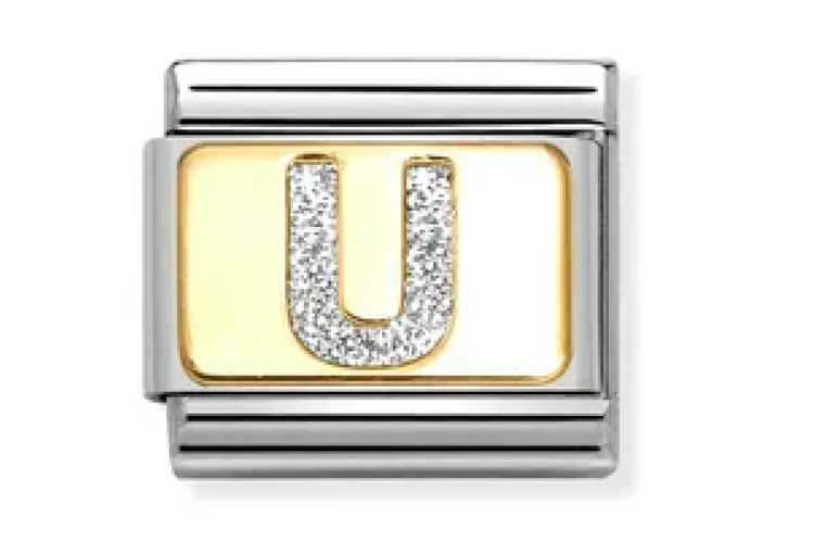 Silver Glitter U Link 