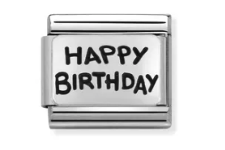 Silver Happy Birthday Link