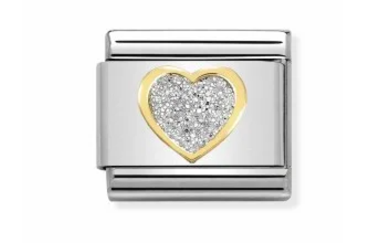 Silver Glitter Heart 